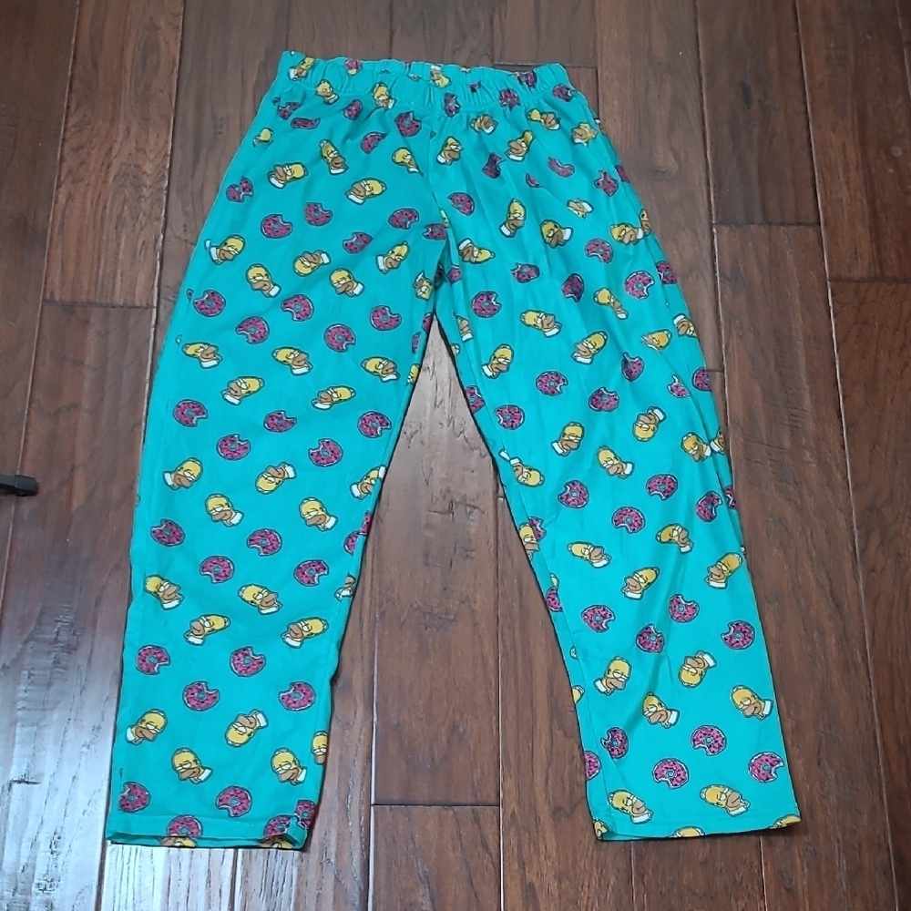 Aeropostale - The Simpsons Teal Pajama Pants with Homer & Donuts Design size L